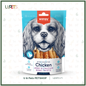WANPY- Chicken Jerky & Calcium Bone Twists - Thịt gà sấy và xương canxi