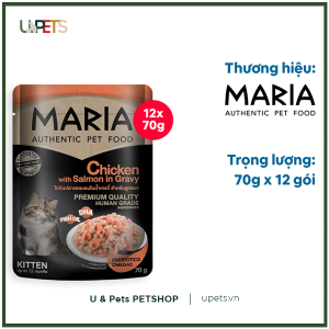 MARIA- Chicken with Salmon in Gravy for Kitten - Thịt gà, cá hồi